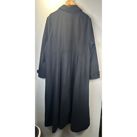 TORRID 3X 22 24 plus FIT FLARE MILITARY FIT COAT WOOL heavy Black Midi $129 NWT - Picture 13 of 16